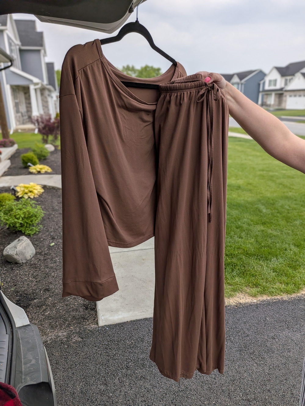 Relaxed Brown Two-Piece Lounge Set - Women Pants & Jumpsuits